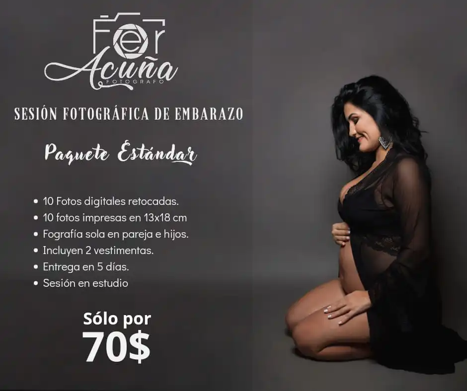 Sesión fotográfica para embarazas precios